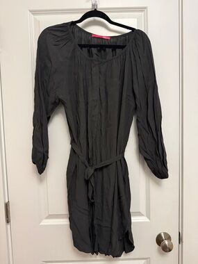Pinkyotto Dark Gray Gathered Neck Tunic Dress